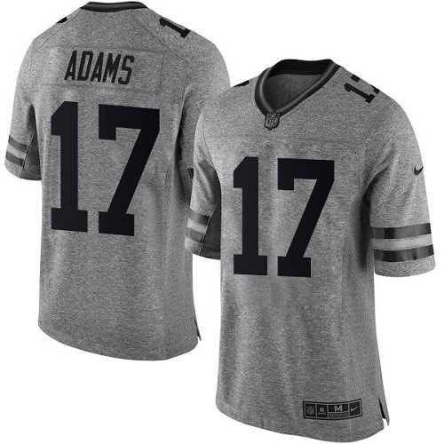 Men's Limited Davante Adams Nike Jersey Gray - #17 Gridiron NFL Green Bay Packers